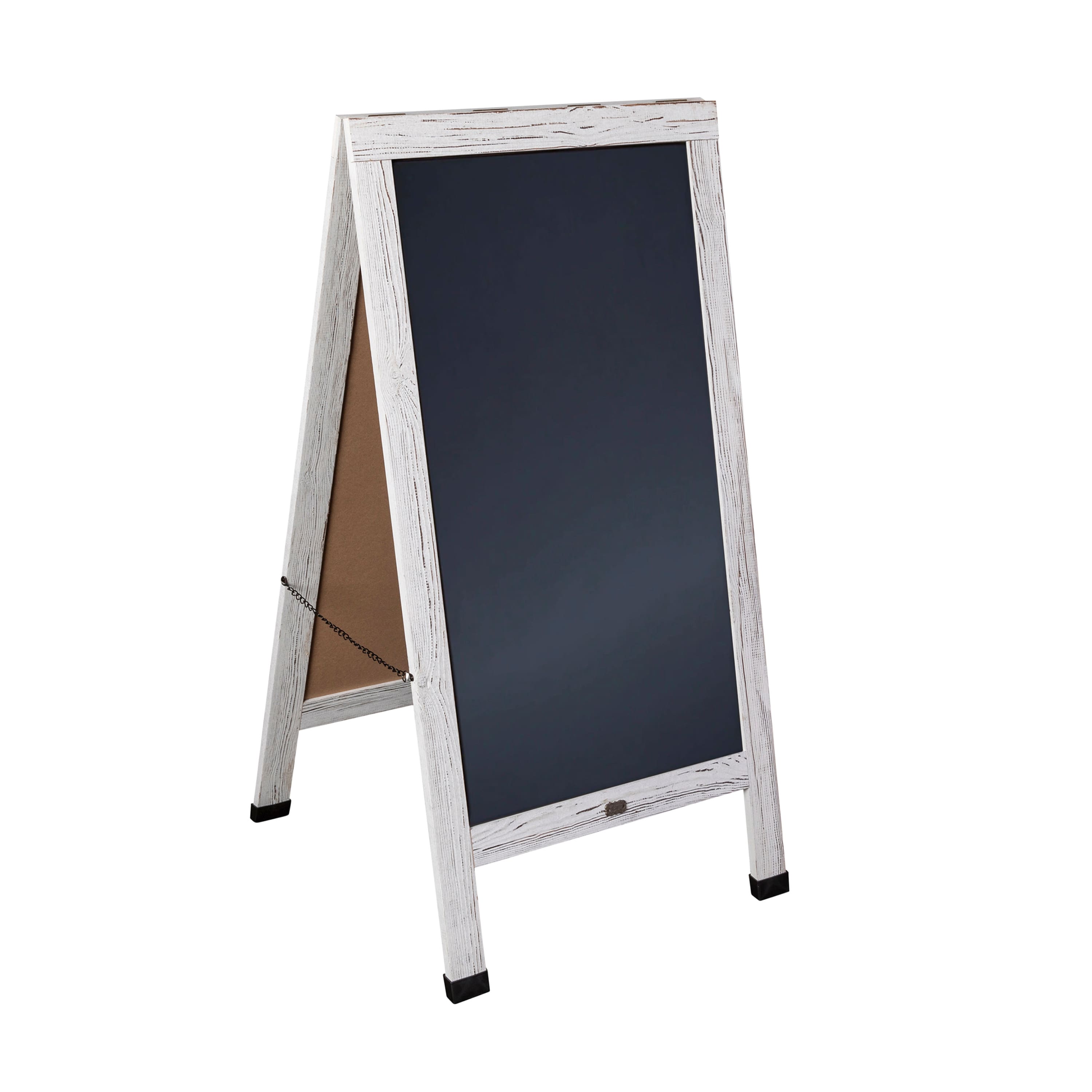 Emma + Oliver - Double-Sided Chalkboard Set with Chalk Markers, Stencils & Magnets - White Wash