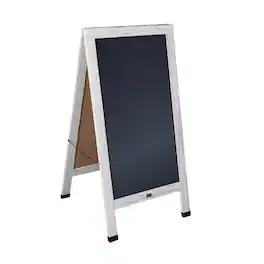 Emma + Oliver - Double-Sided Chalkboard Set with Chalk Markers, Stencils & Magnets - White Wash