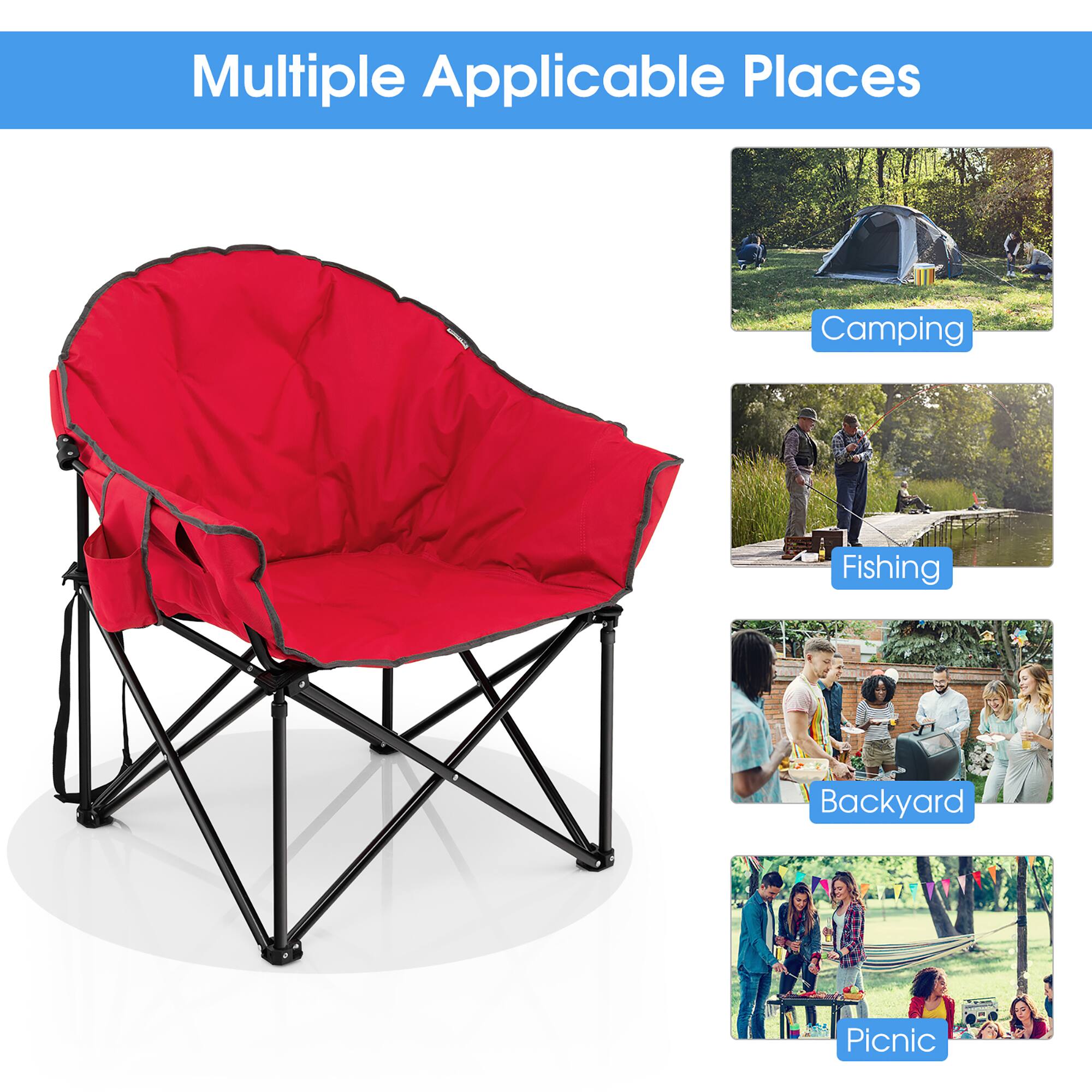 Multiple Applicable Places: Camping, Fishing, Backyard, Picnic