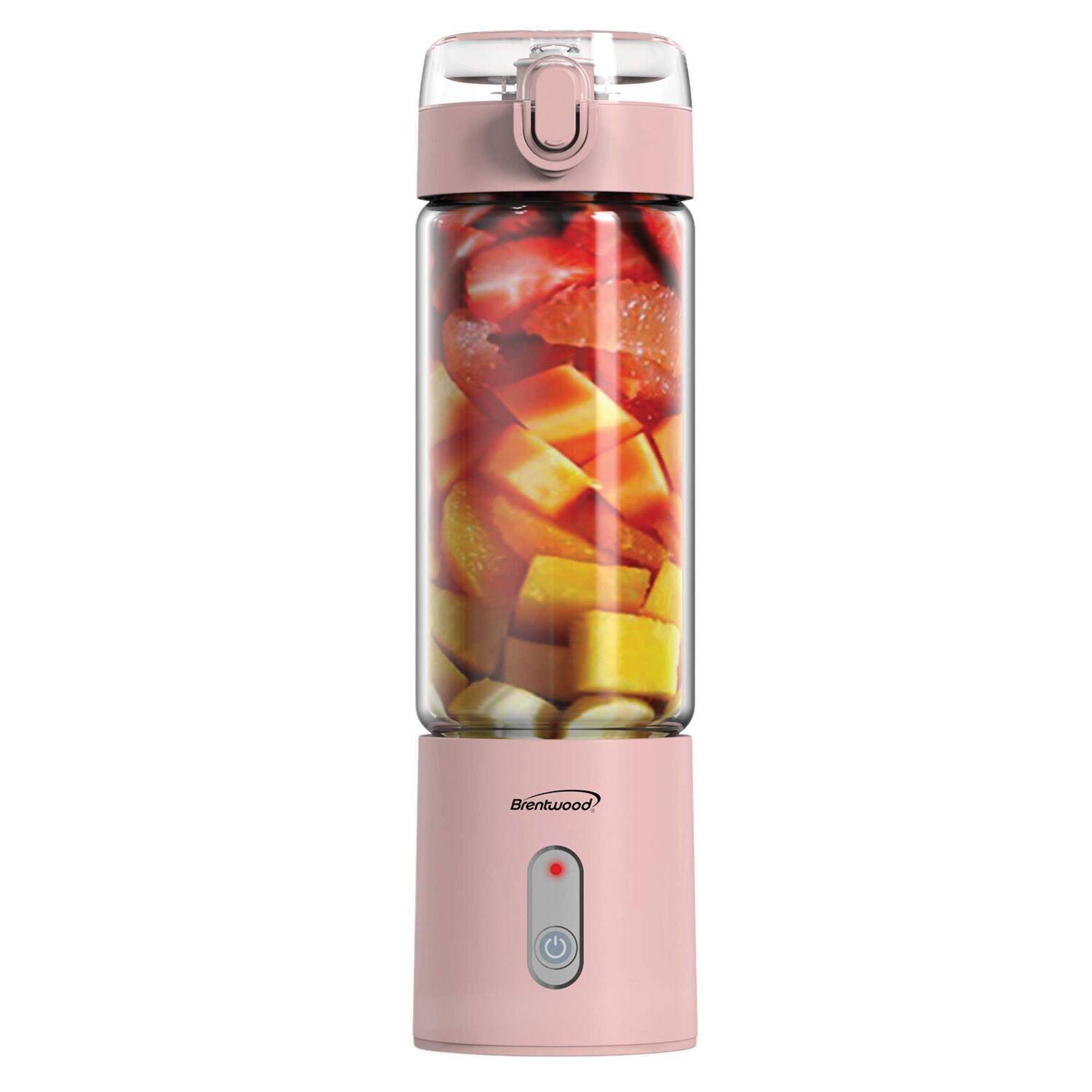 Alt View 6. Brentwood - Brentwood Rjb-100pk 50-watt 17-oz. Portable Battery-operated Usb-chargeable Glass Blender (pink) - pink.