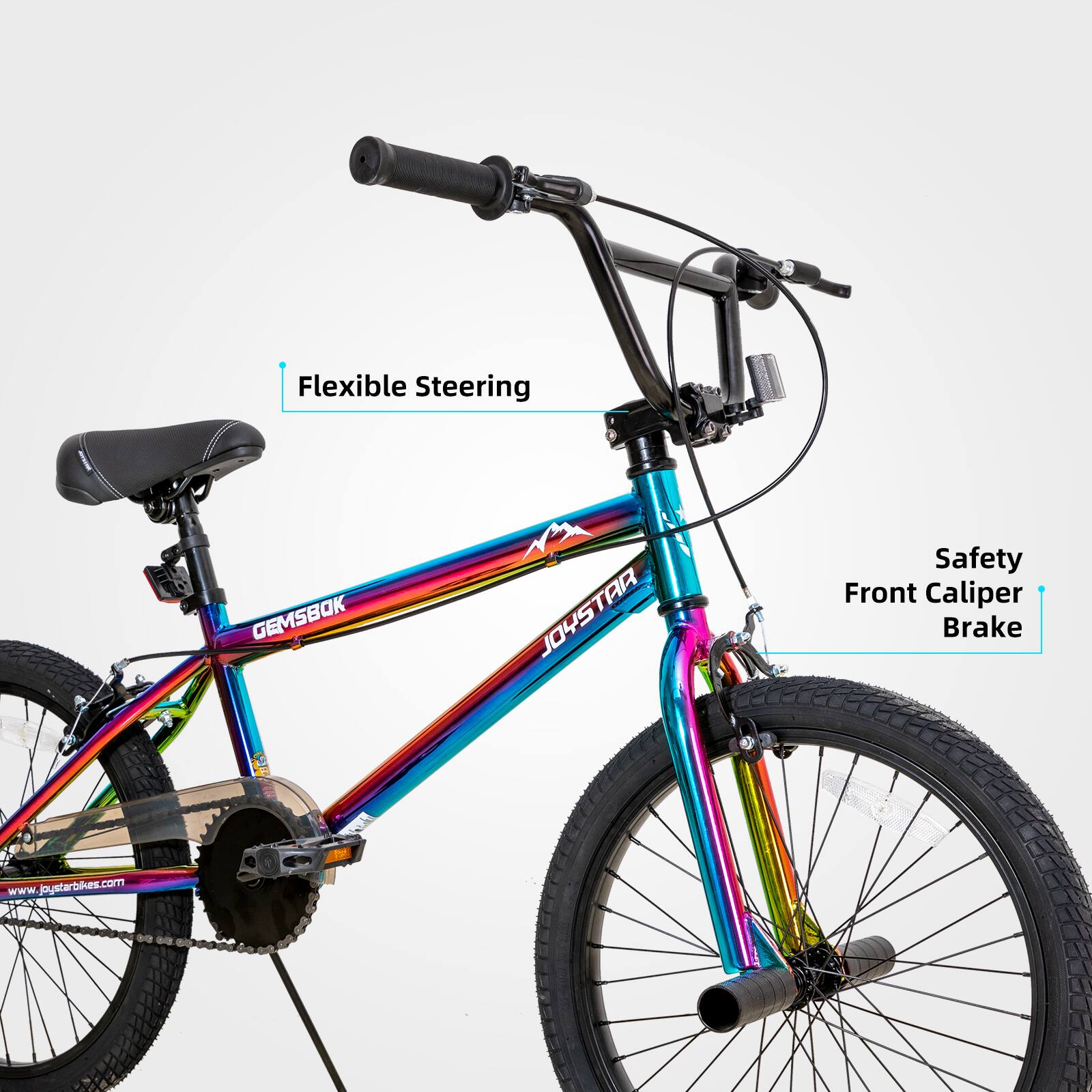 Flexible Steering  
GEMSBOK X JOYSTAR  
Safety Front Caliper Brake  
www.joystarbikes.com