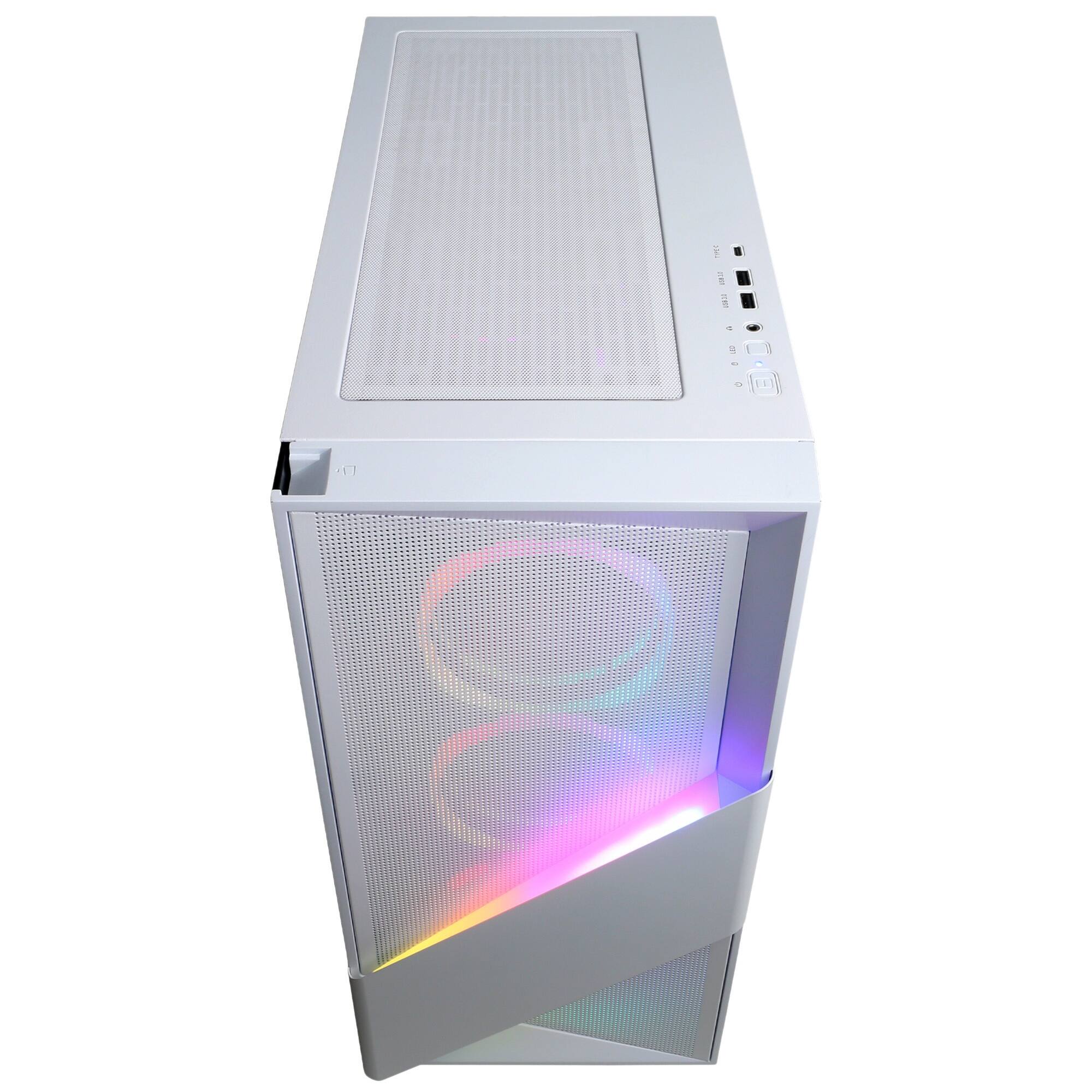 Alt View 2. CyberPowerPC - Gaming Desktop - AMD Ryzen 7 9800X3D - NVIDIA GeForce RTX 5070 12GB - 32GB DDR5 - 1TB PCIe 4.0 SSD - White.
