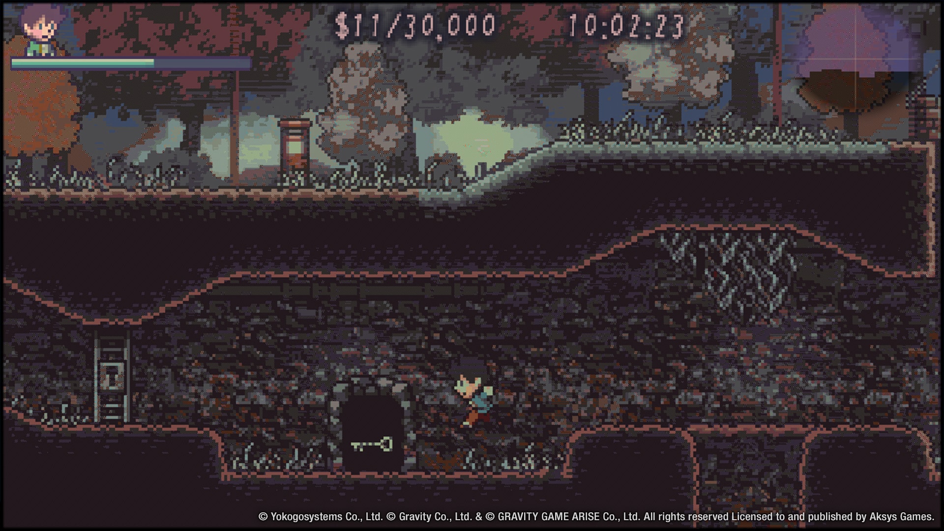 $11/30,000 10:02:23
Yokogosystems Co., Ltd. Gravity Co., Ltd. & GRAVITY GAME ARISE Co., Ltd. All rights reserved Licensed to and published by Aksys Games.