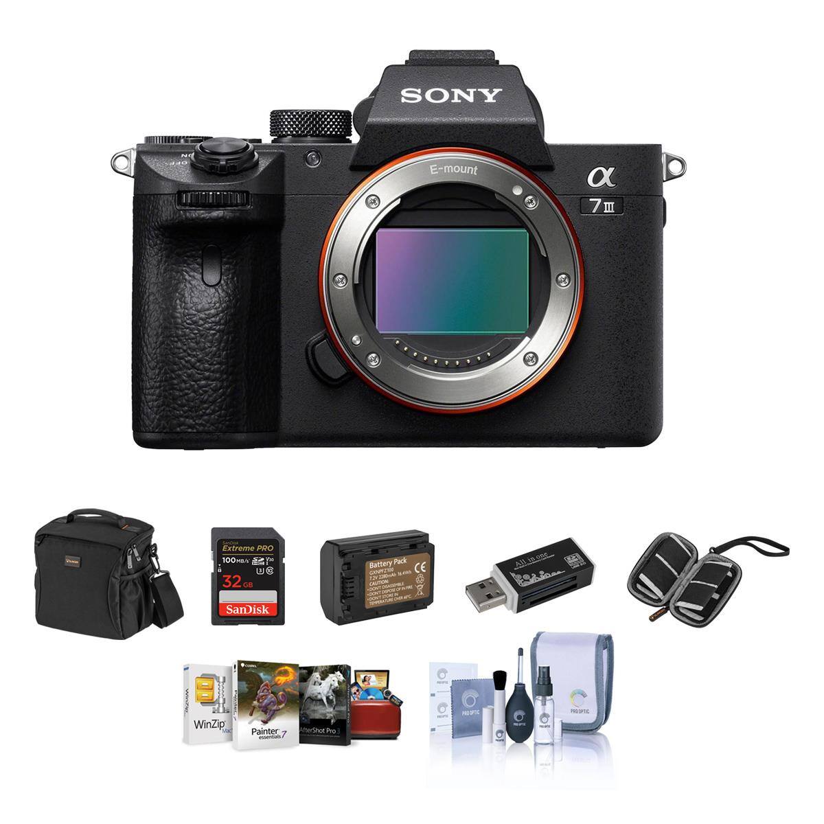SONY  
NO OFF  
E-mount  
α 7 III  
GanDage Extreme PRO 100 32GB  
Battery Pack  
SanDisk  
WinZip  
Painter AfterShot Pro  
EN  
PROJITIC