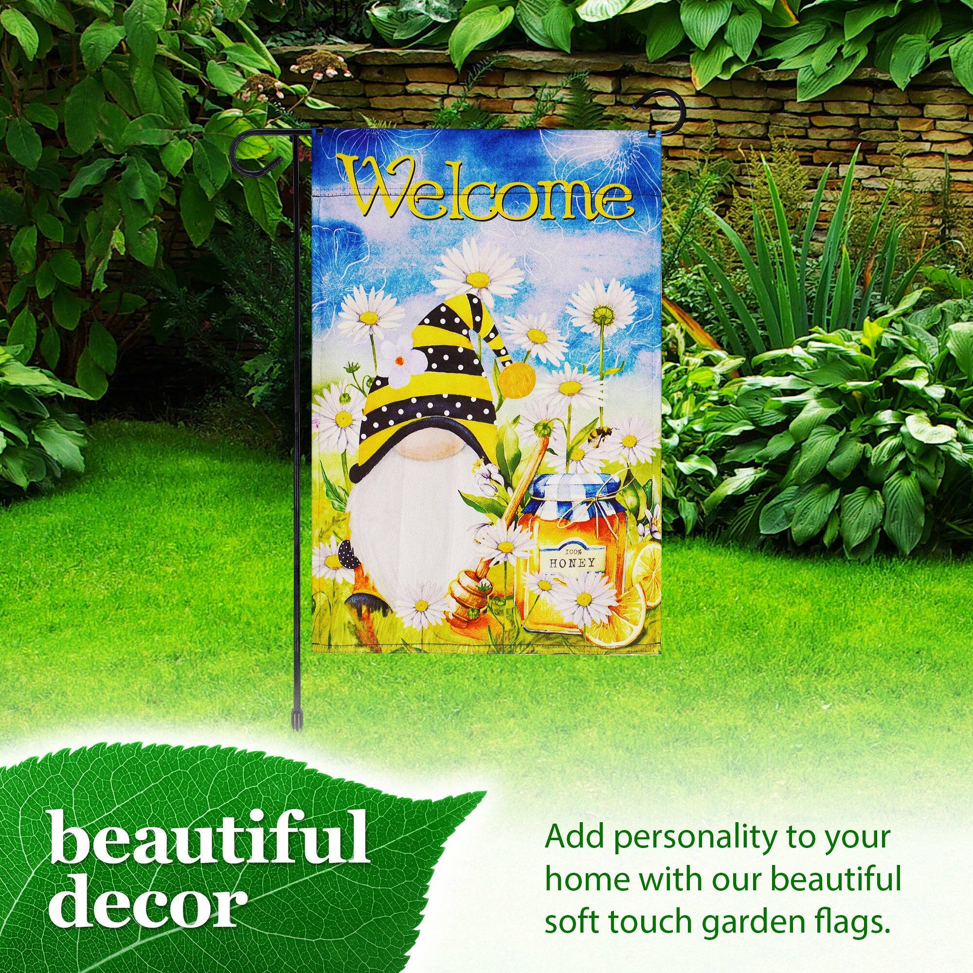 Welcome  
Food HONKY  
beautiful decor  
Add personality to your home with our beautiful soft touch garden flags.