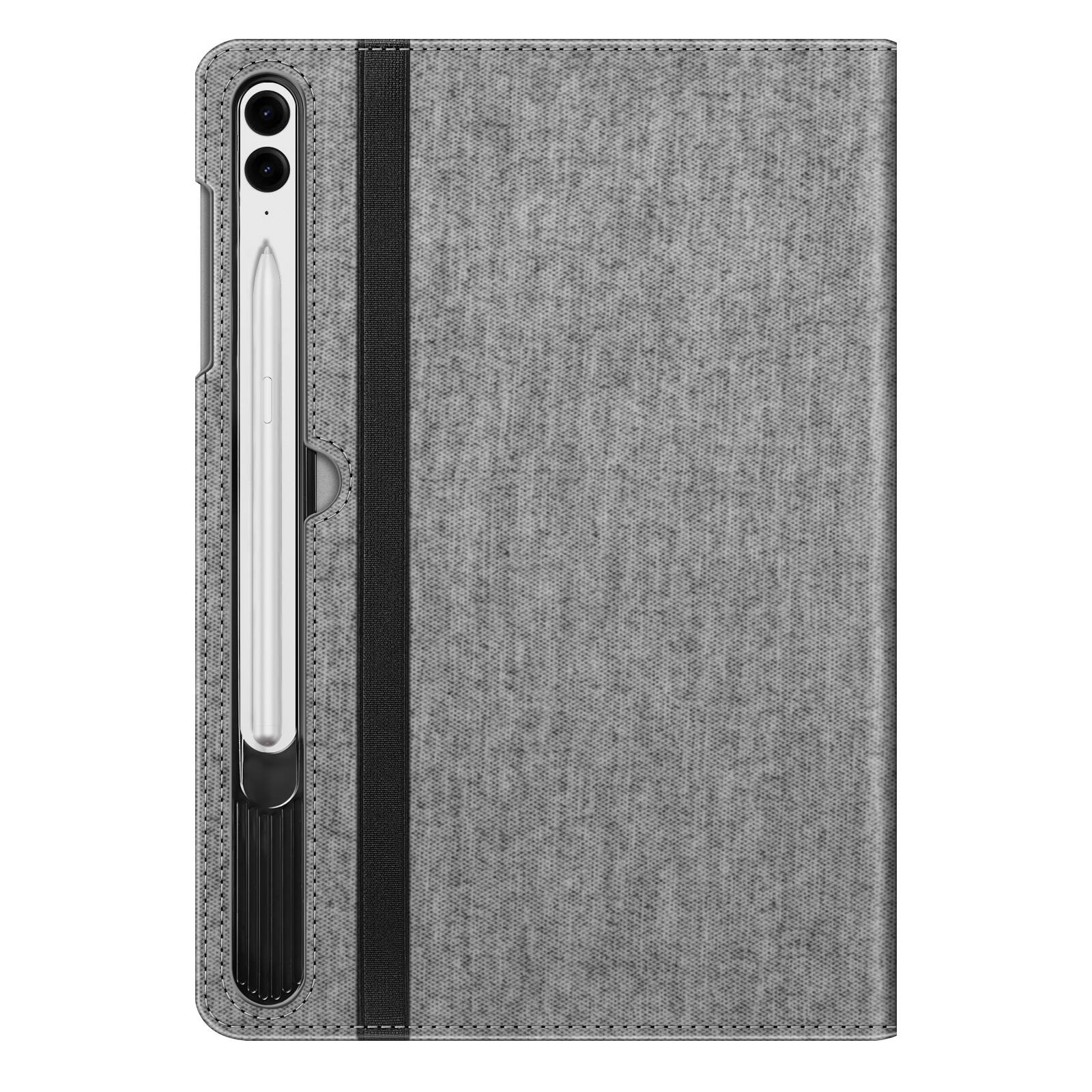 Alt View 5. Fintie - Multi-Angle Case for Samsung Galaxy Tab S10+ / Tab S9 FE+ / Tab S9+, Built-In Card Pocket, Synthetic Leather Protection - Gray.