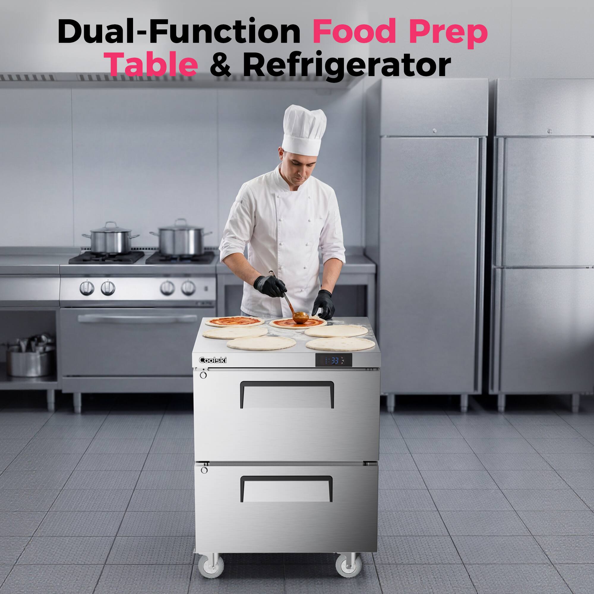 Dual-Function Food Prep Table & Refrigerator