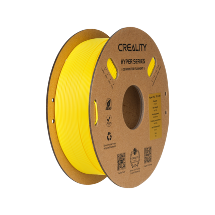 CREALITY HYPER SERIES: 3D PRINTER FILAMENT - I W0s I : Sont - 1000 PLA TELON Hga Sanear Sor ROHS Seph a Piding Sped 1 Petiny Tmpetr REACH ber Terpecato NE F made from Spool material recycled Daily Deea CREALITY - N at Ceaily Rlmerdi Orgna Jou Deeiy
CREALITY
HYPER SERIES
3D PRINTER FILAMENT
Hyper PLA YELLOW
Diameter: 1.75mm
Length: 1000m
Density: 1.25g/cm³
Printing Speed: 50-100mm/s
Printing Temperature: 200-220°C
Bed Temperature: 60-80°C
Net Weight: 1.05kg
Made from recycled material
REACH
ROHS
CREALITY
Better with CREALITY
Original Filaments!
CREALITY of Style
Fair
