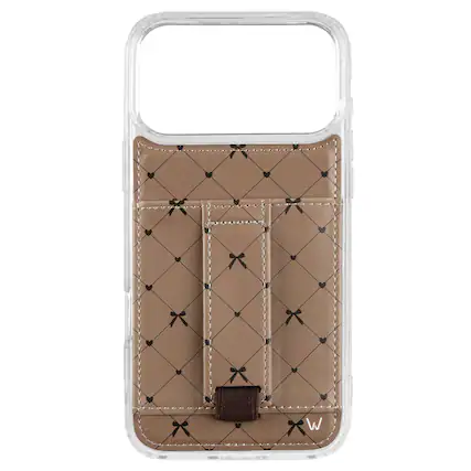 Front. Walli Cases - Criss Cross My Heart Phone Case with Wallet and Finger Strap for iPhone 17 Pro Max - Criss Cross My Heart.
