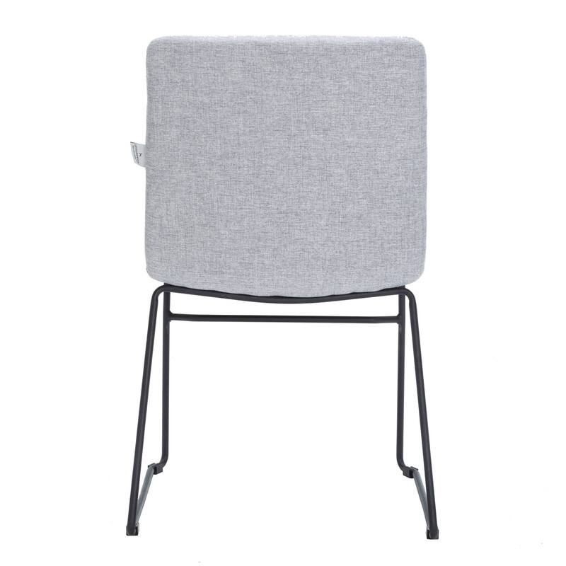 Alt View 6. LeisureMod - Zylar Office Guest Chair with PU Leather, Foam Cushion & Stainless Steel Base - Grey.