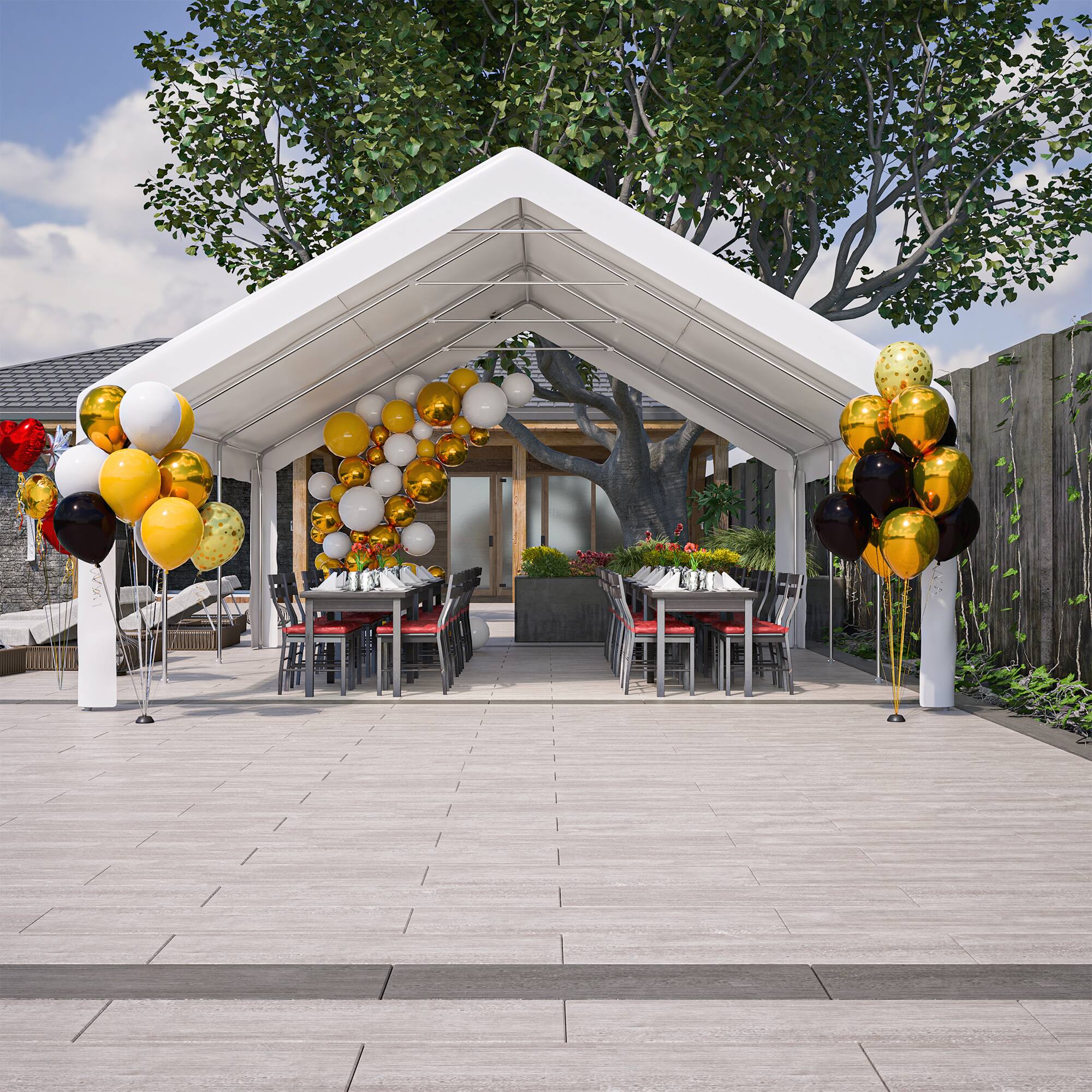 Alt View 8. Tiramisubest - 20x20 FT Outdoor Party Tent with Removable Sidewalls, Waterproof Canopy for Camping, Weddings, and Events.
