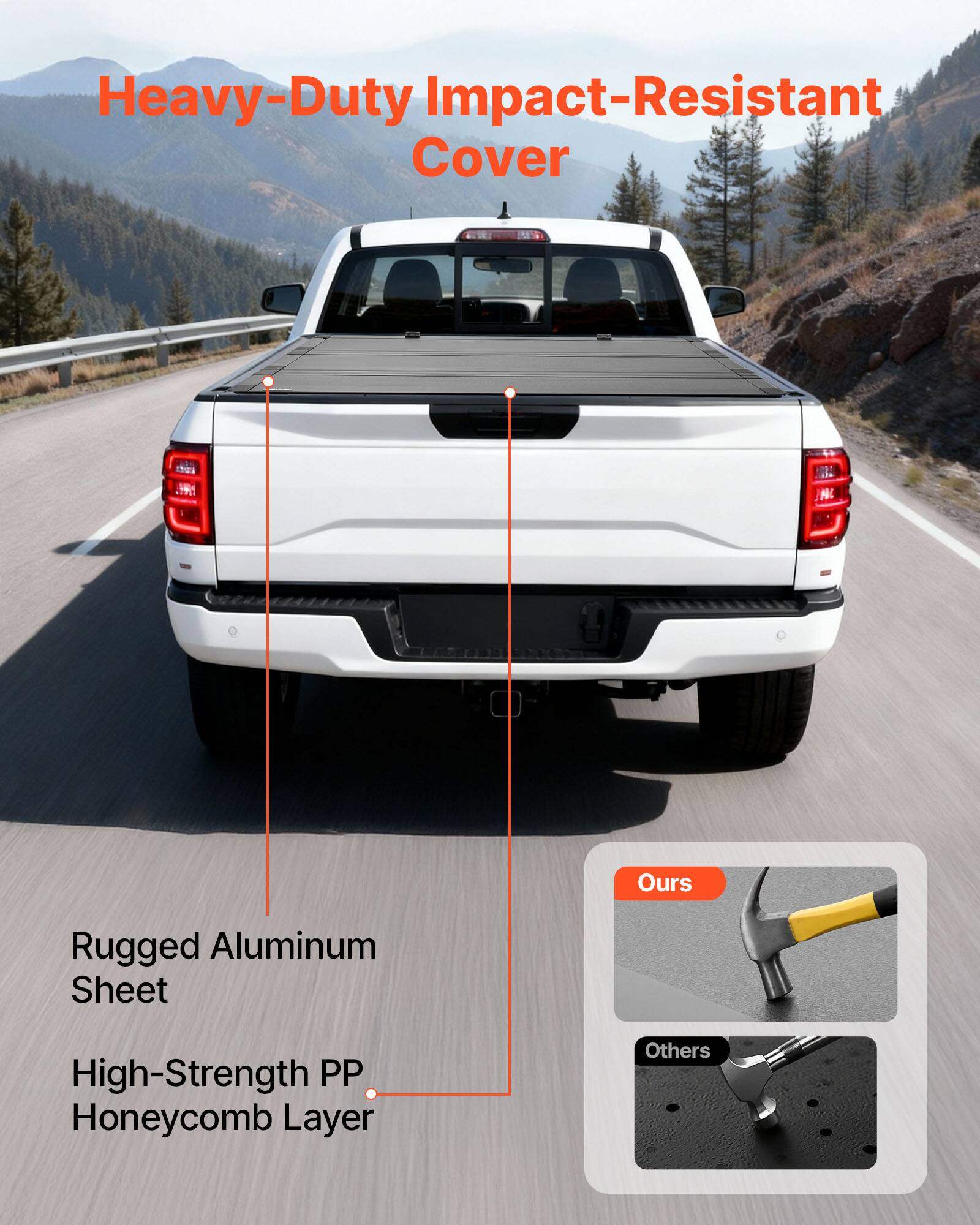 Heavy-Duty Impact-Resistant Cover

- Rugged Aluminum Sheet
- High-Strength PP Honeycomb Layer

Ours vs. Others