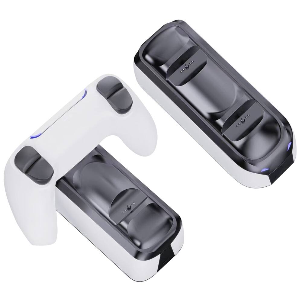 Alt View 2. Cluzine - PS5 Wireless Controller Charging Dock Pin Contact Dual Charger with RGB Light.