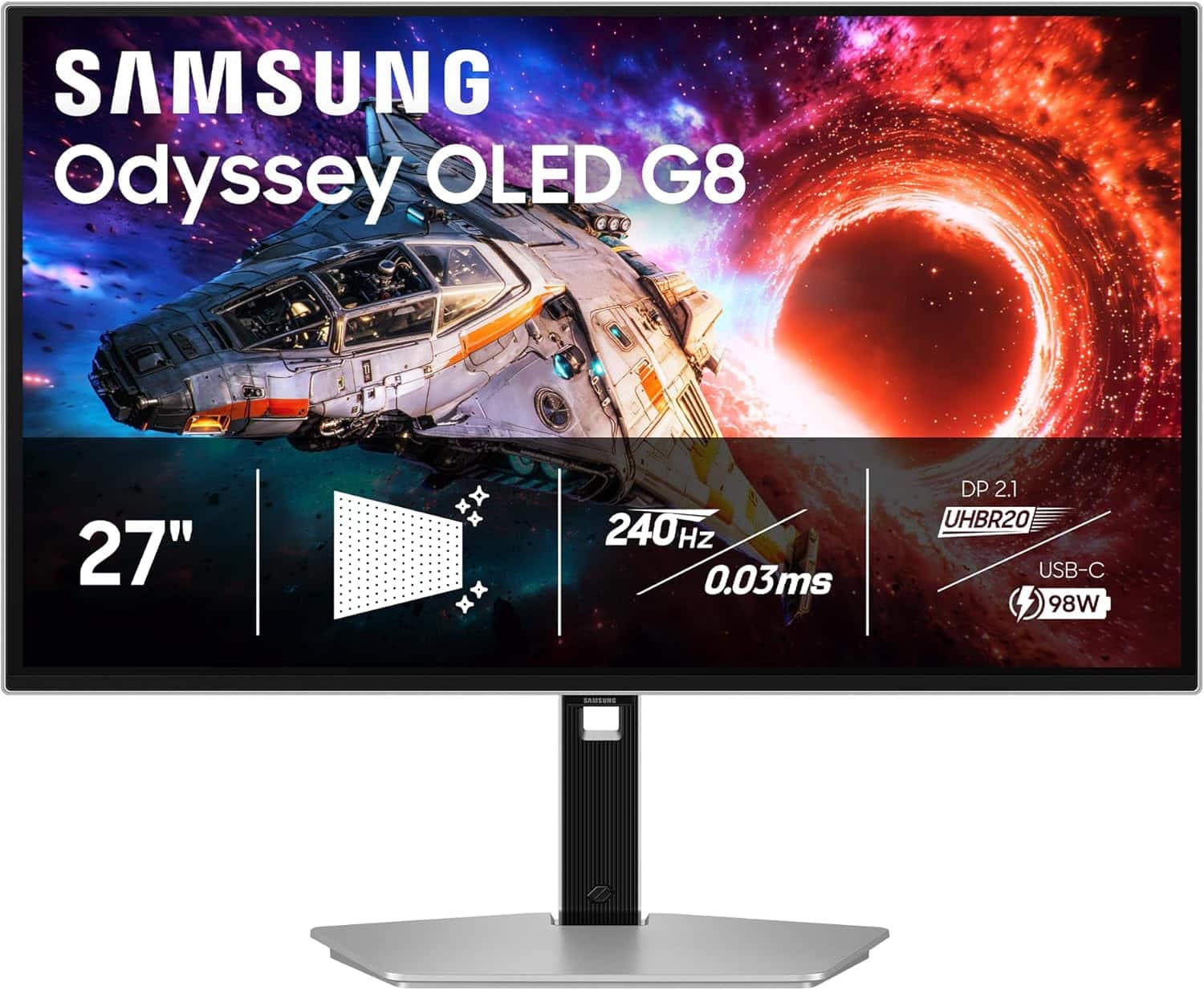 Samsung - LS27HG802SNXZA 27" OLED Odyssey G80SH 4K Gaming Monitor (2026) - Silver