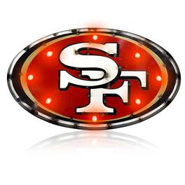 Imperial - San Francisco 49ers Logo Lighted Recycled Metal Sign - Red