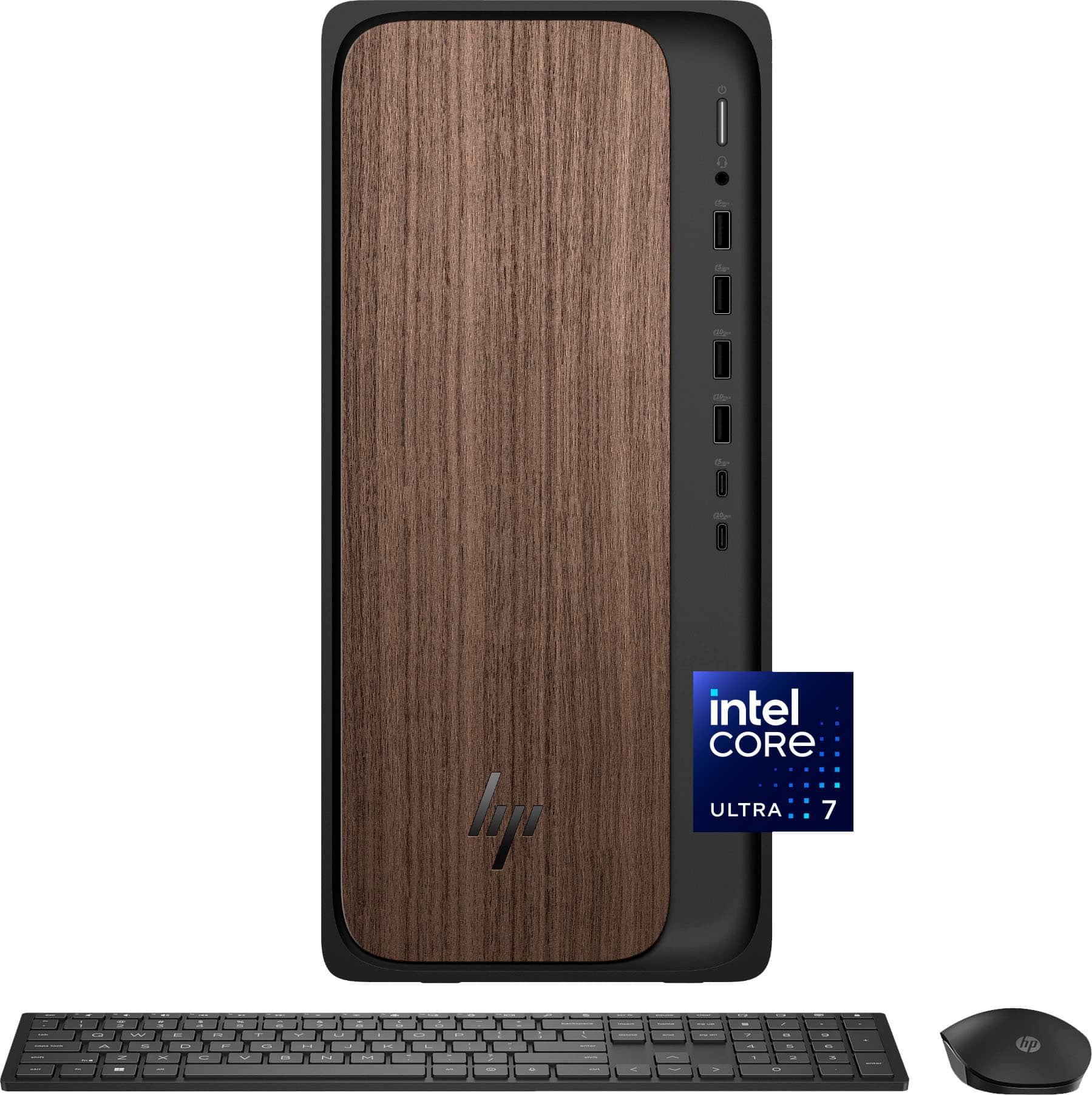 HP - OmniDesk Desktop - Intel Core Ultra 7 - 16GB DDR5 Memory - 1TB SSD - Dark Wood - Front_Zoom