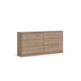 FurniFact - Elegant 6-Drawer Double Dresser for Modern Bedrooms - Jackson Hickory