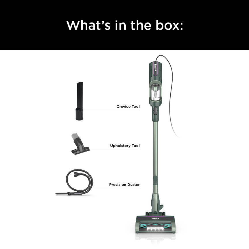 What's in the box:

- Crevice Tool
- Upholstery Tool
- Precision Duster