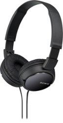 Sony - ZX Series Wired On-Ear Headphones - Black - Front_Zoom