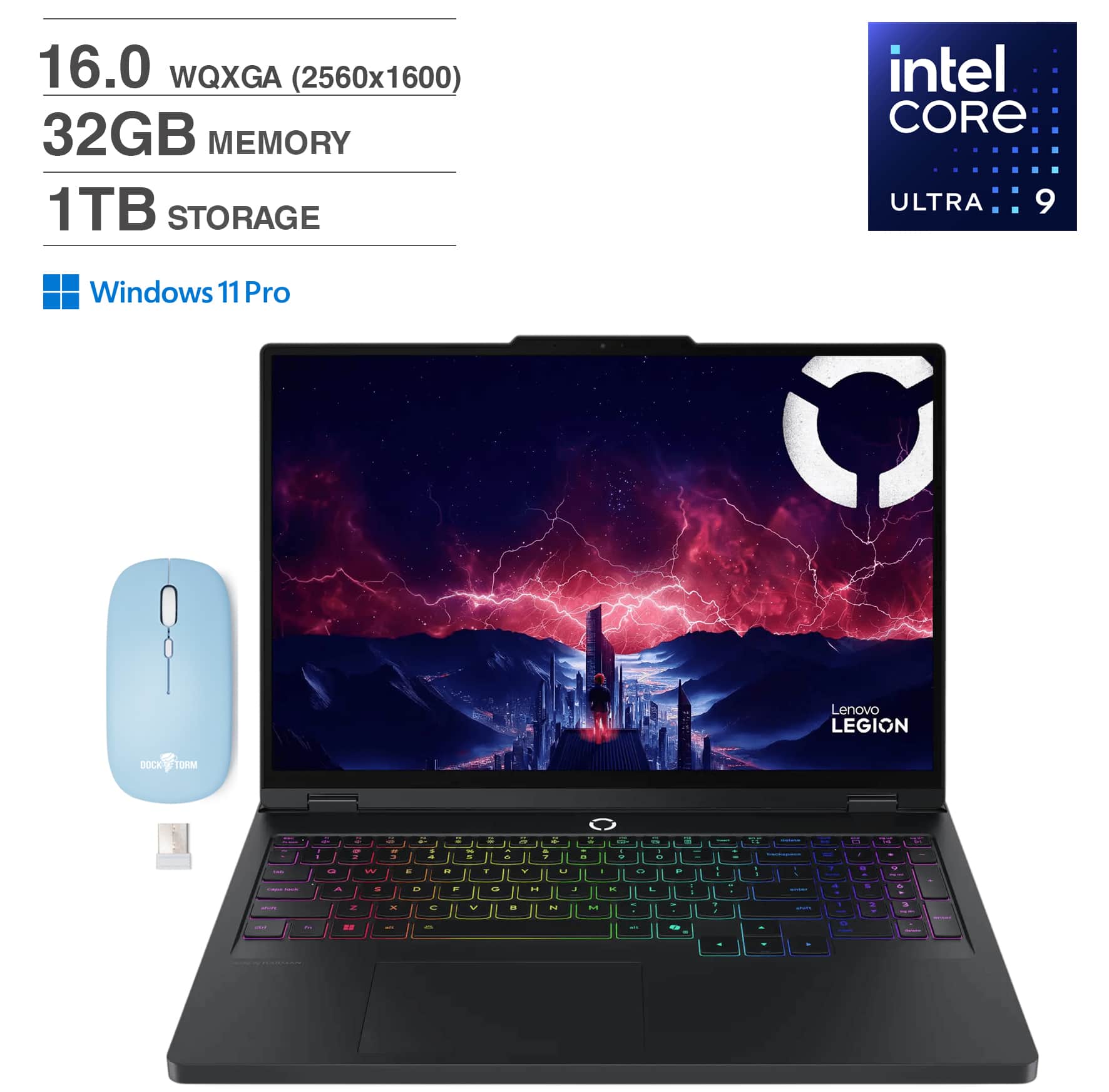 Lenovo - Legion Pro 5i Laptop 16.0 WQXGA Display (Ultra 9- 275HX, 32GB, 1TB SSD, Win 11 Pro) w/Dockztorm Wireless Mouse - Eclipse Black price history on PriceWatchPro