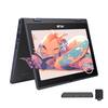 Front. ASUS - ASUS 11.6" 2-in-1 Touch Laptop,Intel Celeron N100,4GB RAM,256GB SSD+1TB Dock Station,Intel UHD Graphics,Win 11 Pro,Gray - Gray.