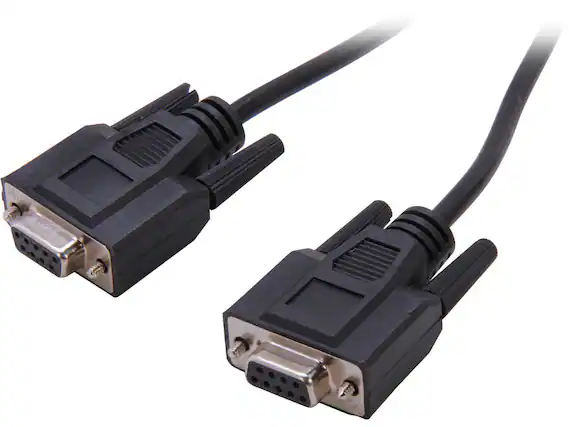 Front. Cables to Go - C2G 52038 DB9 F/F Serial RS232 Null Modem Cable, Black (6 Feet, 1.82 Meters).
