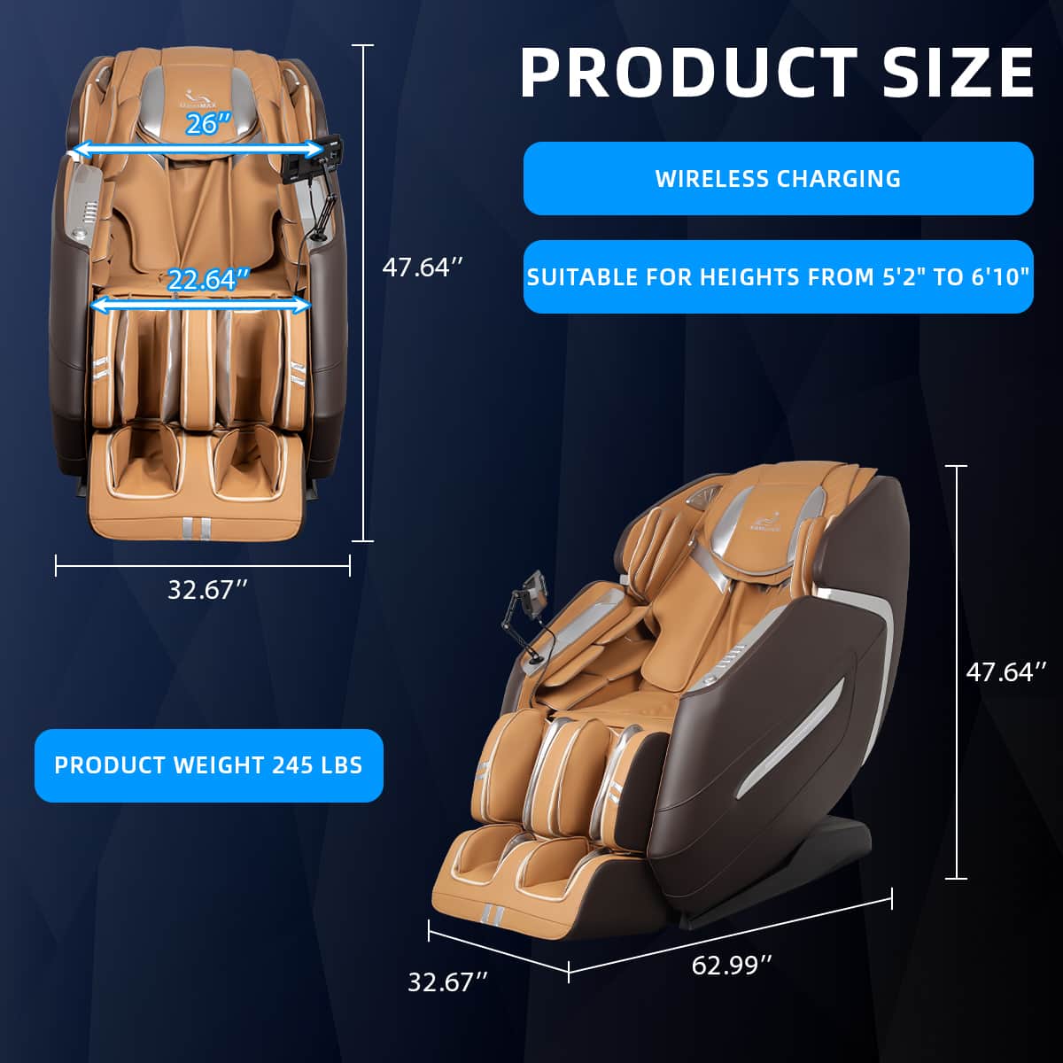 masa MassaMax Mega A580 the largest 4D massage chair with OTA Cloud