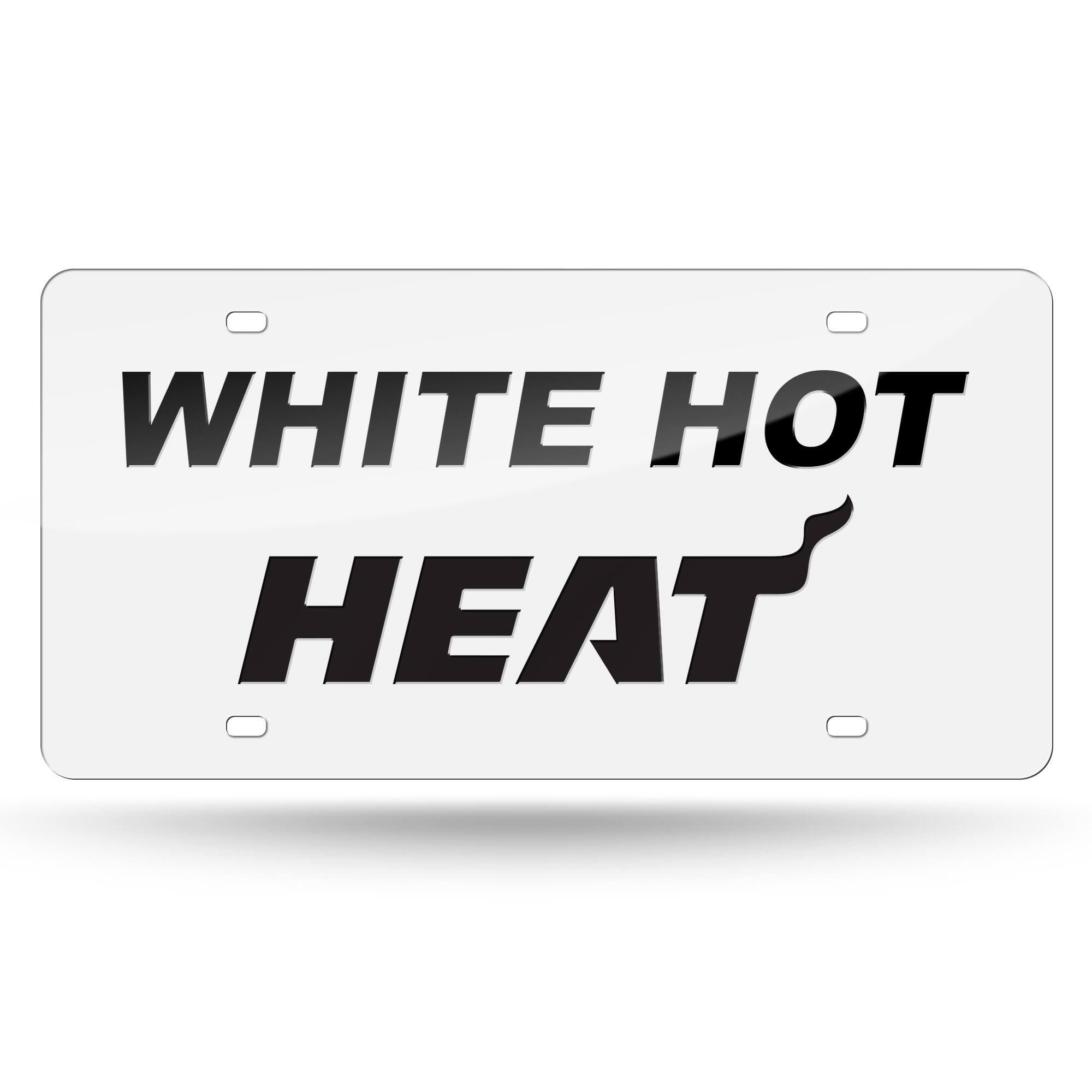 Miami Heat - White Hot Heat - Mirror Look Acrylic Laser License Plate