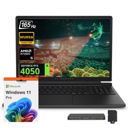 Dell - Upgraded - Alienware 15.3" Gaming Laptop,AMD Ryzen 5 220,16GB DDR5,512GB SSD+1TB Dock Set,GeForce RTX 4050,Win 11 Pro - Black