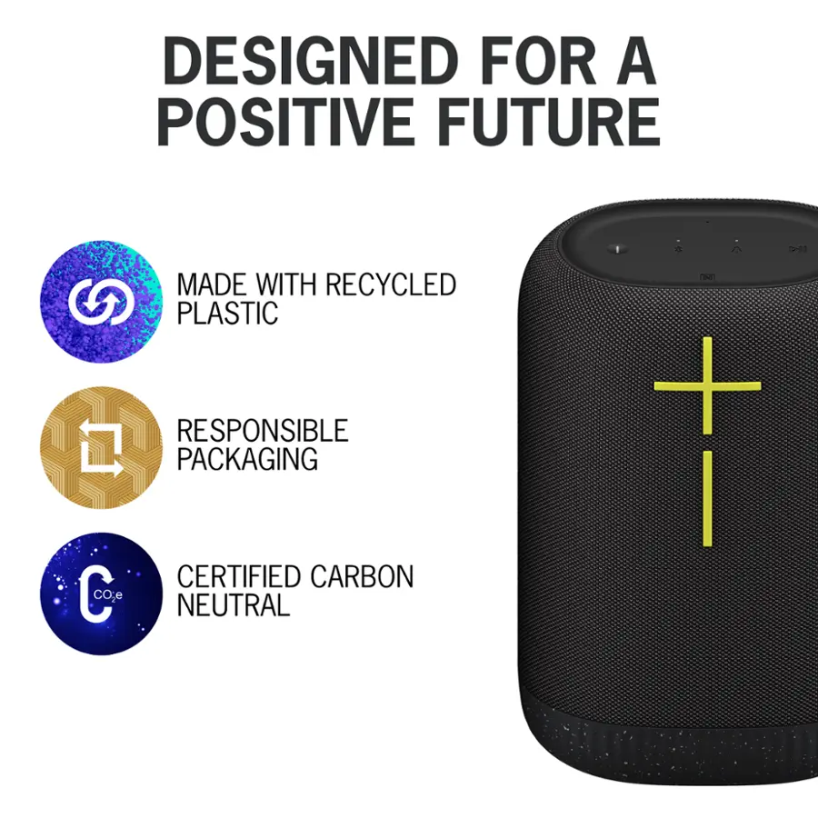 Designed for a Positive Future. Made with Recycled Plastic. Responsible Packaging. Carbon Neutral.