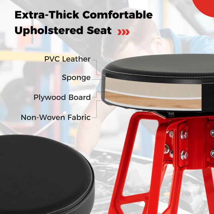 Extra-Thick Comfortable Upholstered Seat

- PVC Leather
- Sponge
- Plywood Board
- Non-Woven Fabric