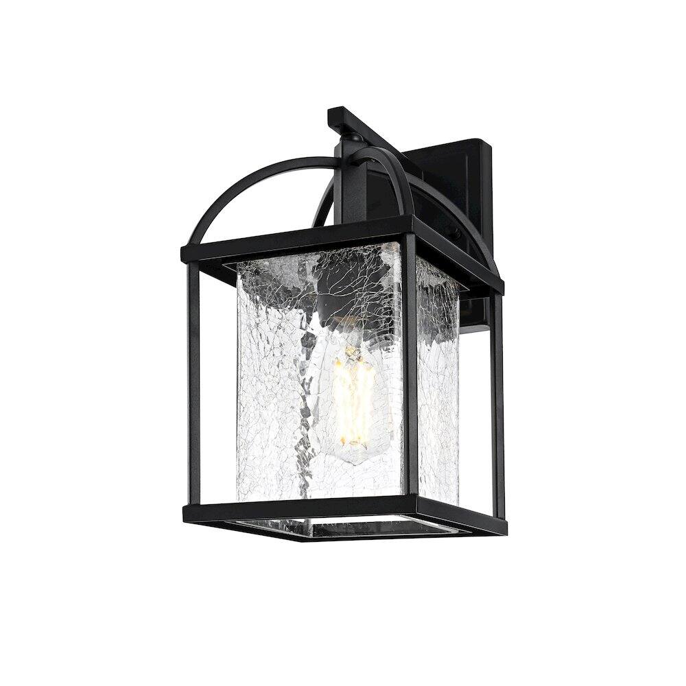 Left. Elegant Lighting - Gratz 7 inch Outdoor Pendant in Black - Black.