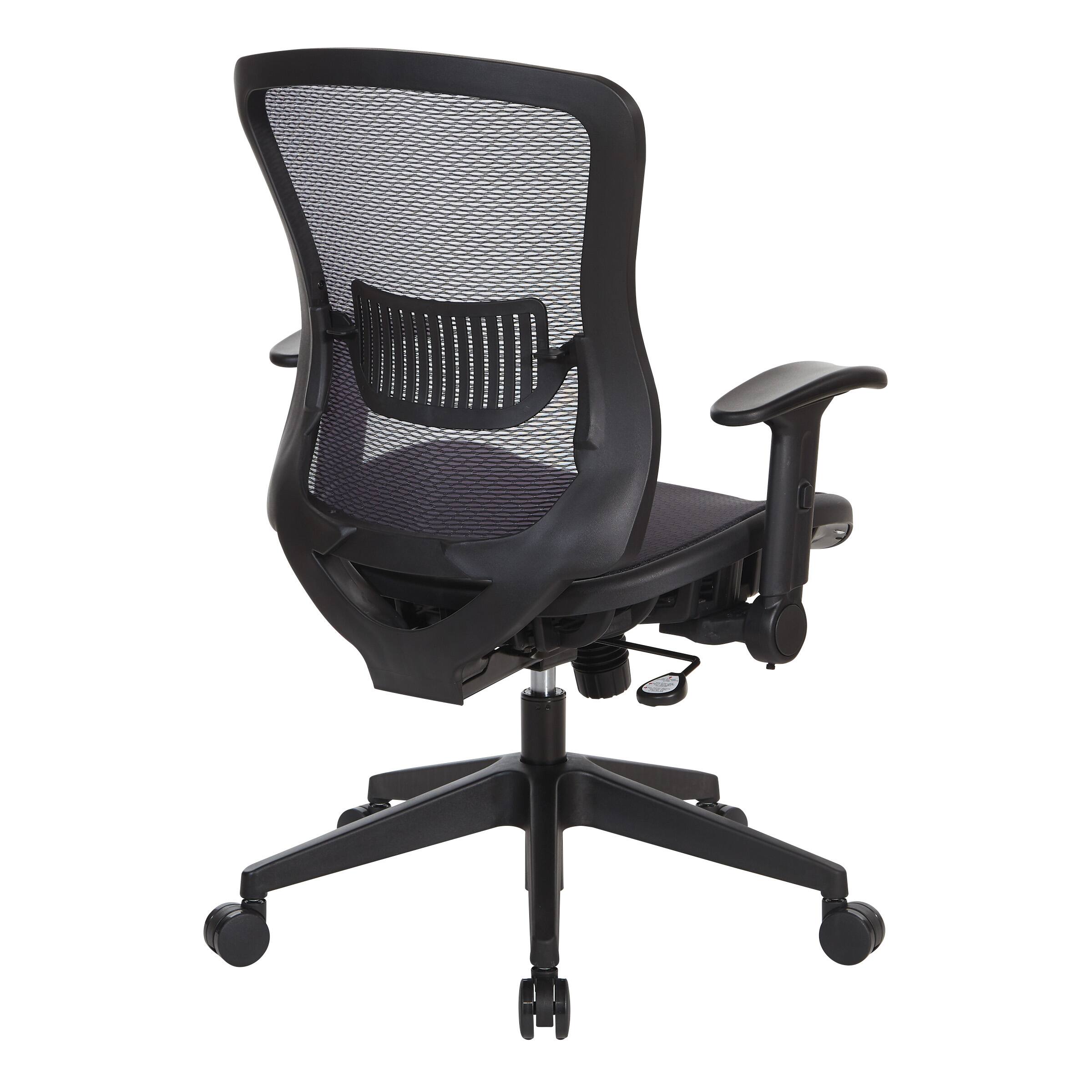 Back. Office Star Products - Dark Air Grid Seat and Back Mgr Chair - Black.