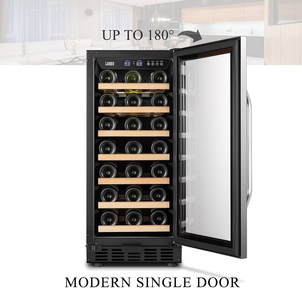 Alt View 11. Lanbo - 15 Inch 31 Bottle Built-in or Freestanding Wine Cooler with Digital Temperature Control and Removable Shelves - Black.
