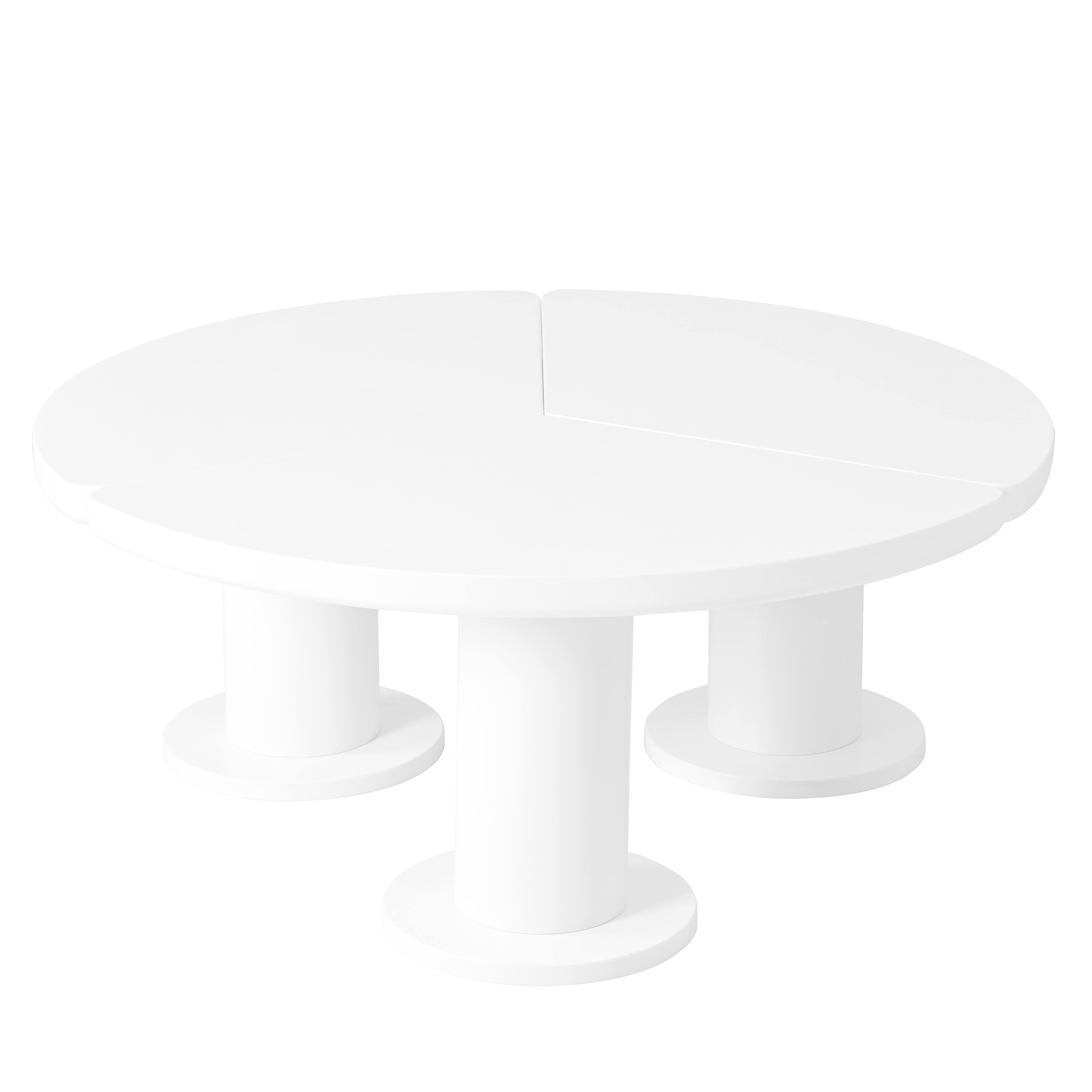 Alt View 6. Tiramisubest - 39.4" Round Petal-Shaped Coffee Table with 3 Thick Legs,Minimalist Irregular End Table with Sleek Round Edges,White - White.