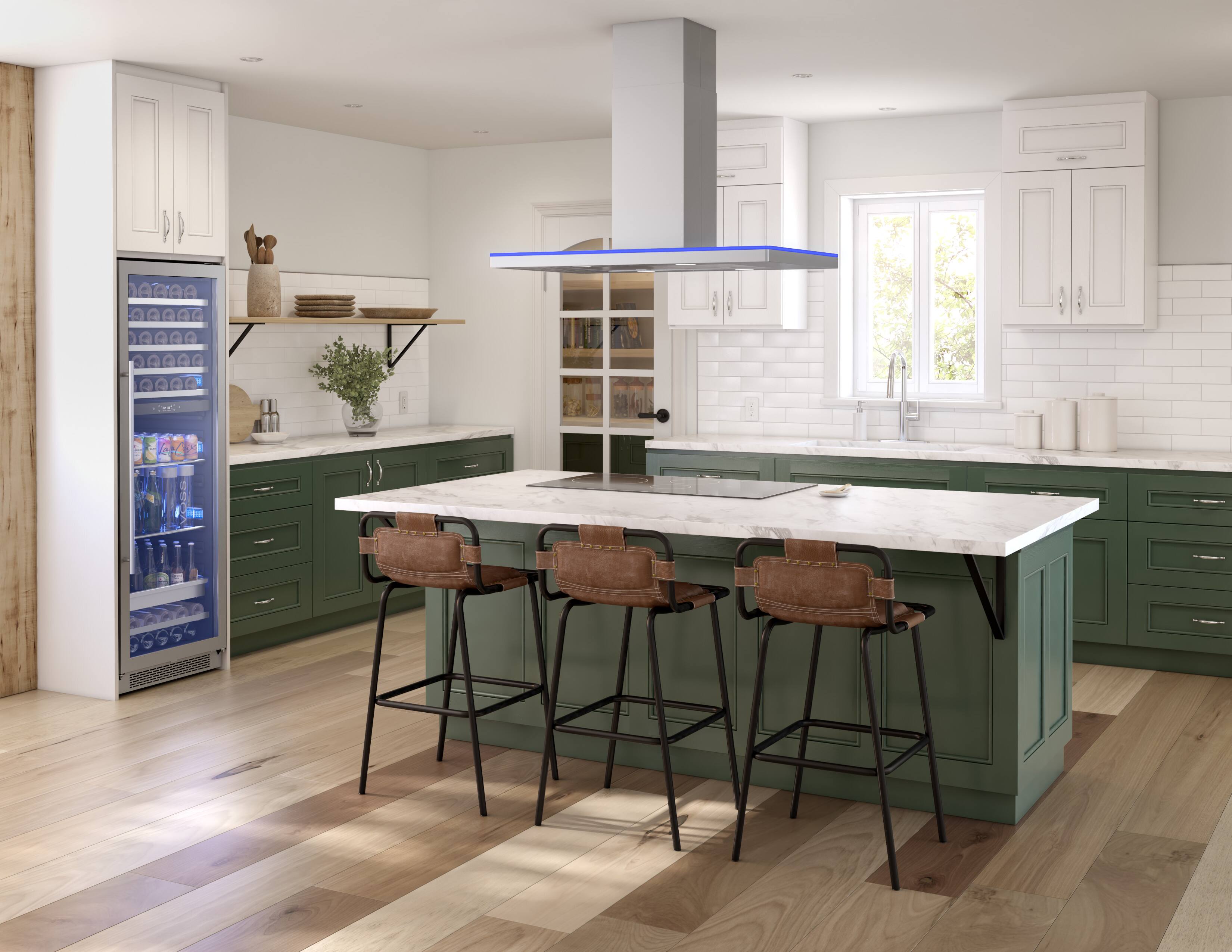 Alt View 23. Zephyr - Luce 42 in. 600 CFM Island Mount Range Hood with LED Light - Stainless Steel.