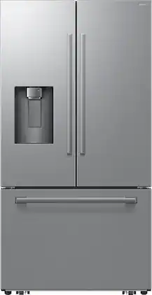 Samsung - 36 in. Wide Bespoke AI 24 cu. ft. Counter Depth 3-Door French Door Refrigerator with Zero Clearance Fit & Sphere Ice - Stainless Steel