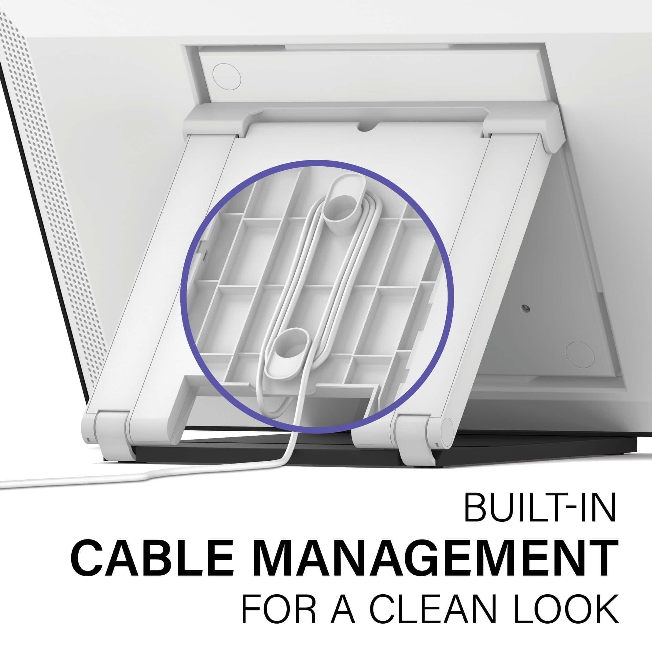 Built-in cable management for a clean look.