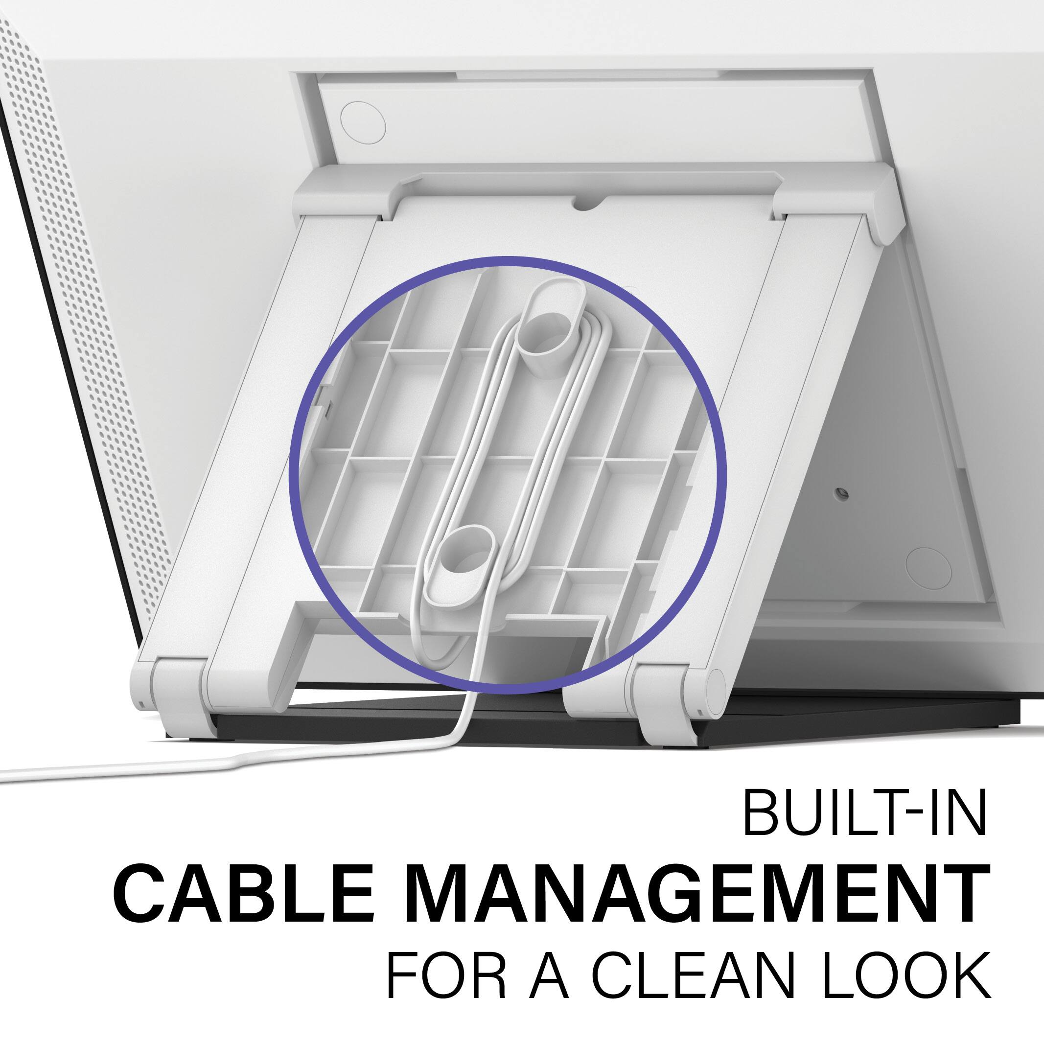 Built-in cable management for a clean look.
