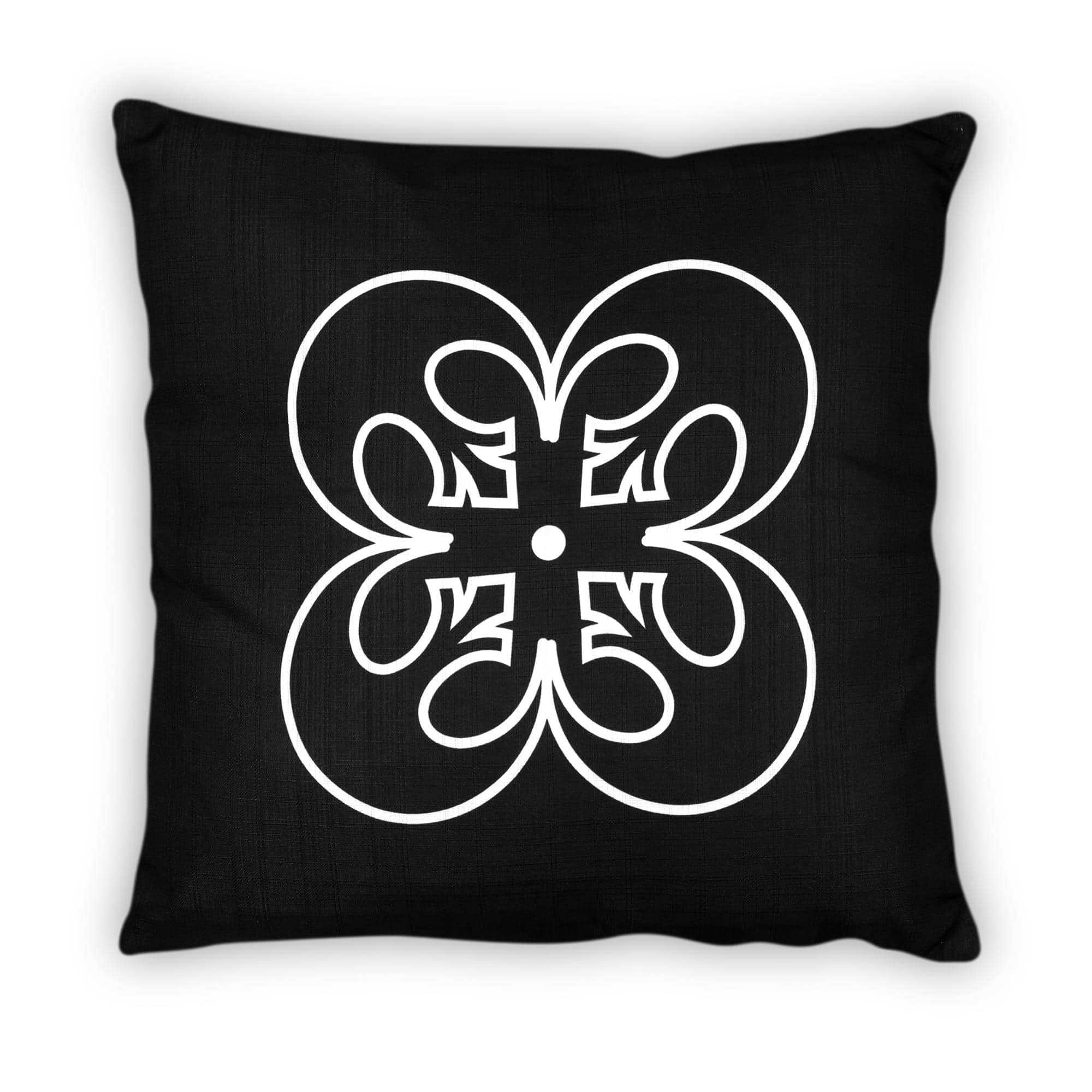 Star Wars - Black Throw Pillow | White Rebel Insignia Pattern | 18 x 18 Inches - Black/White