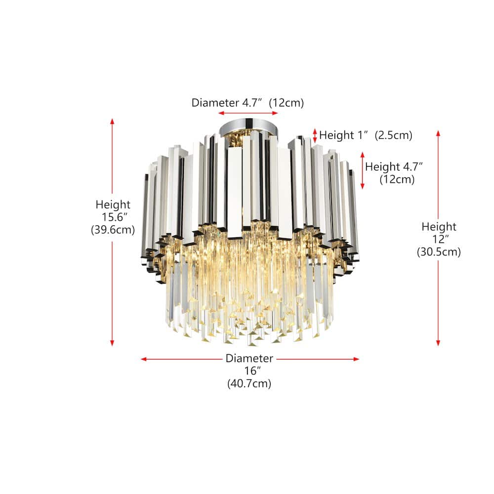 Elegant Lighting - Willow 16 Inch Flush Mount In Chrome - Chrome And Clear price history on PriceWatchPro
