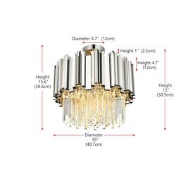 Elegant Lighting - Willow 16 Inch Flush Mount Ceiling Light In Chrome - Chrome And Clear