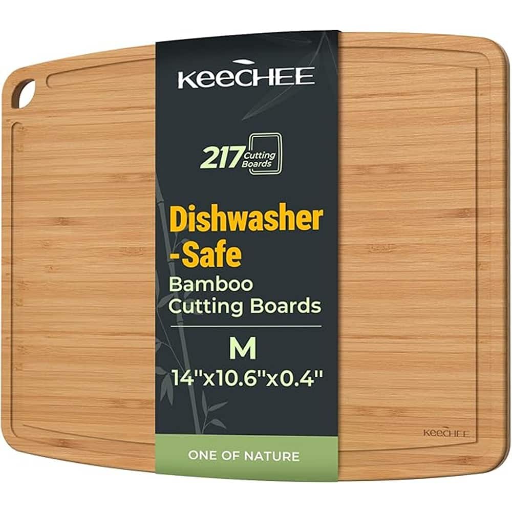 PARKER SLATER - Lightweight Bamboo Cutting Board – Reversible, Juice Groove, Dishwasher Safe