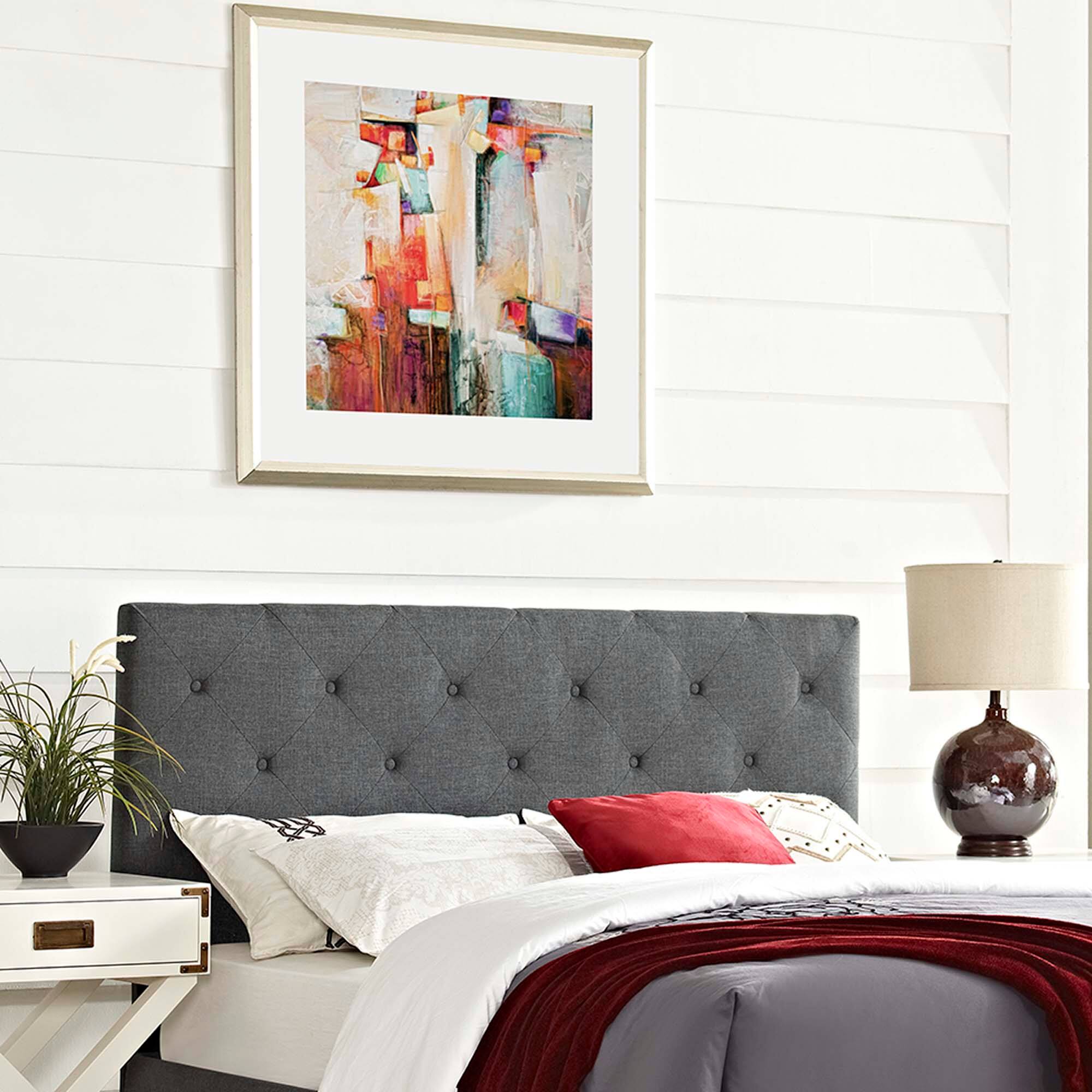 Back. Modway - Terisa Upholstered Fabric King Headboard by Modway - Gray.