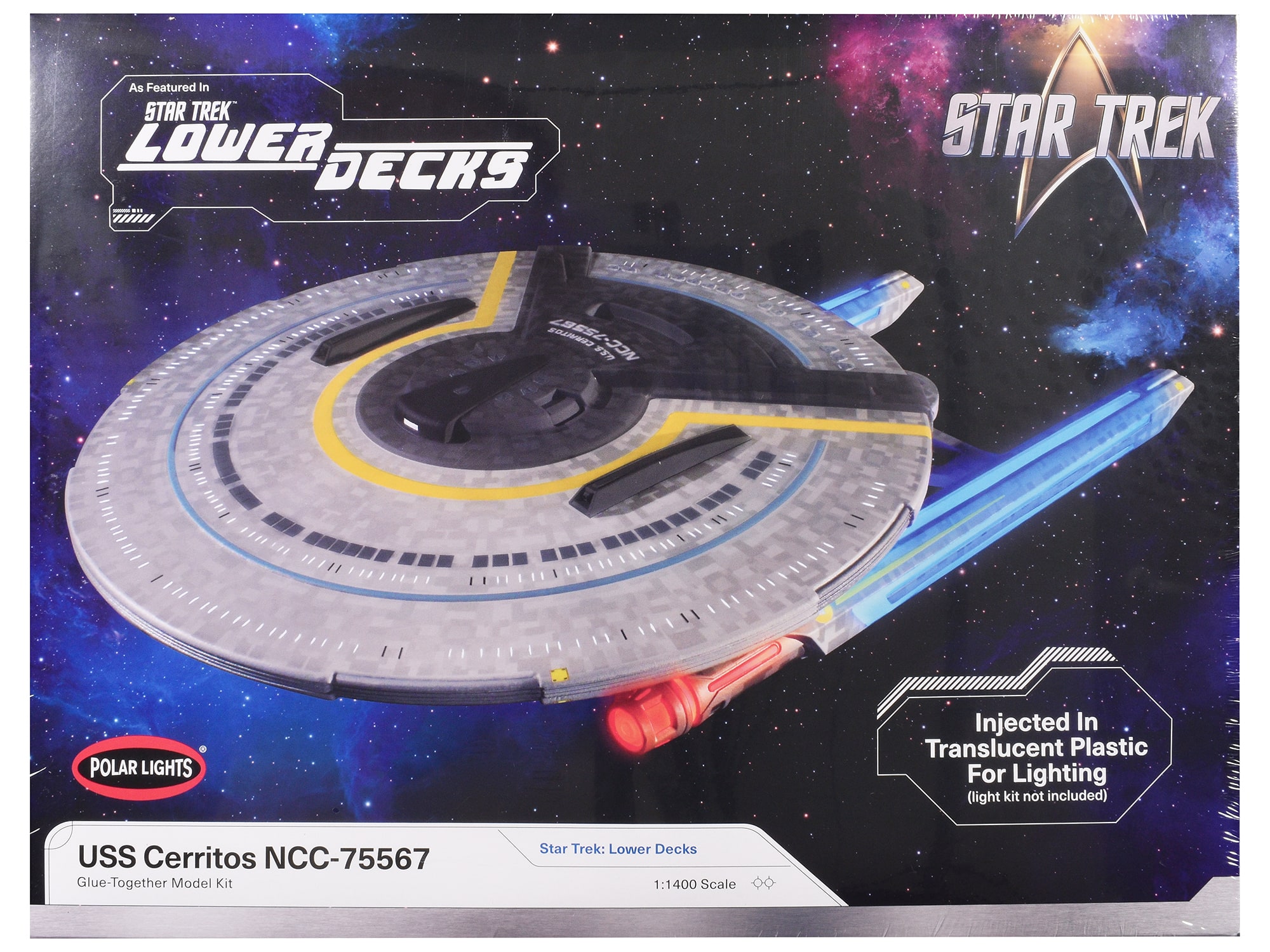 Polar Lights - Skill 2 Model Kit USS Cerritos NCC-75567 Spacecraft Star Trek: Lower Decks (2020-2024) TV Series 1/1400 Scale Model - Multicolor