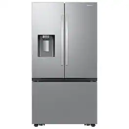 Samsung - 36 in. Wide Bespoke AI 31 cu. ft. Mega Capacity 3-Door French Door Refrigerator with External Water & Ice Dispenser - Stainless Steel