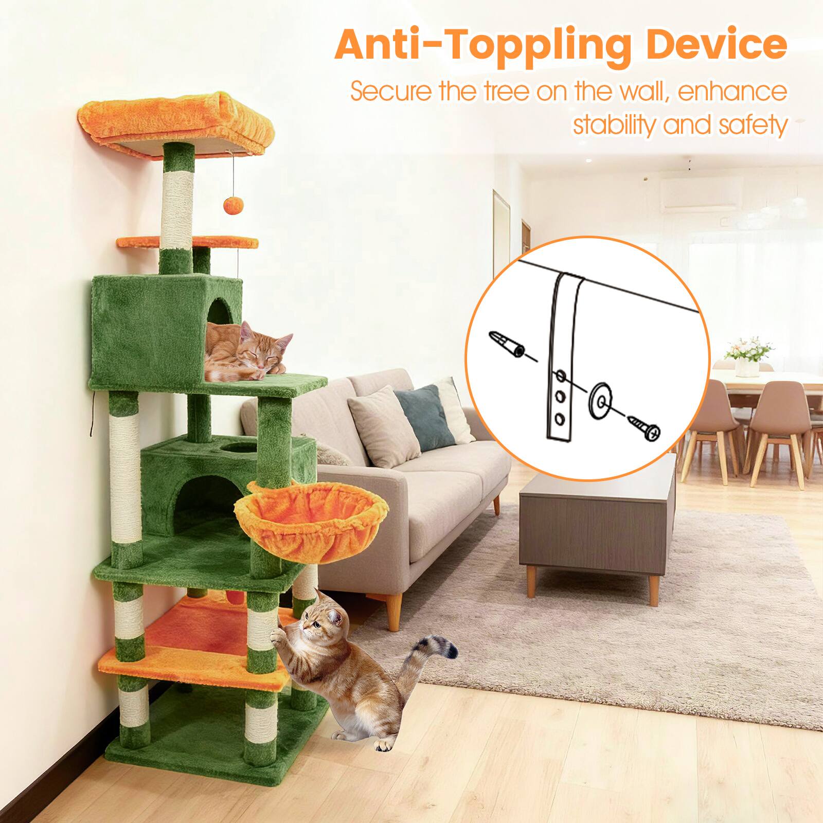 Anti-Topping Device  
Secure the tree on the wall, enhance stability and safety