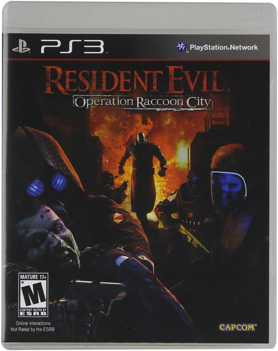 PS3
PlayStation Network
RESIDENT EVIL
Operation Raccoon City
MATURE 17+
CONTENT RATED BY ESRB
Online Interactions Not Rated by the ESRB
CAPCOM - E10+ (Everyone 10+)