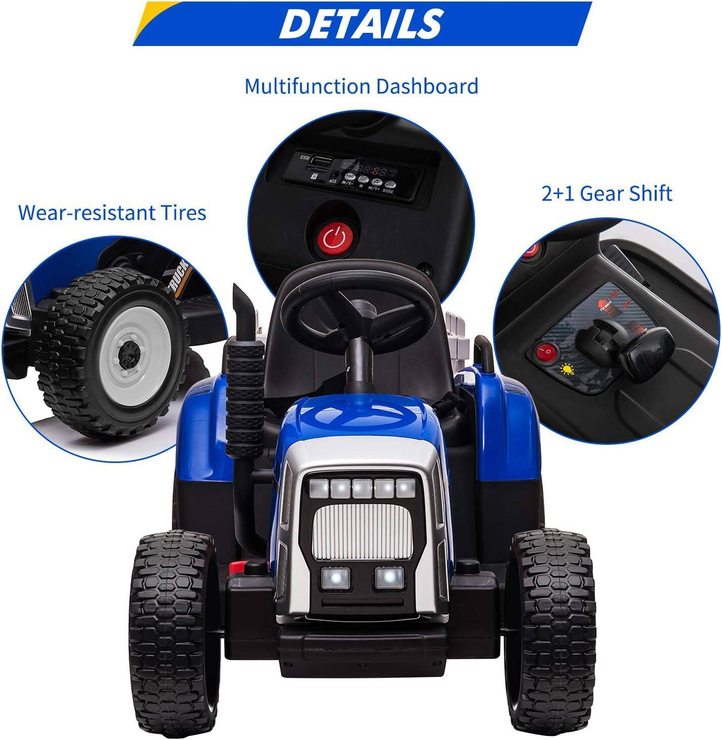 DETAILS  
Multifunction Dashboard  
Wear-resistant Tires  
2+1 Gear Shift