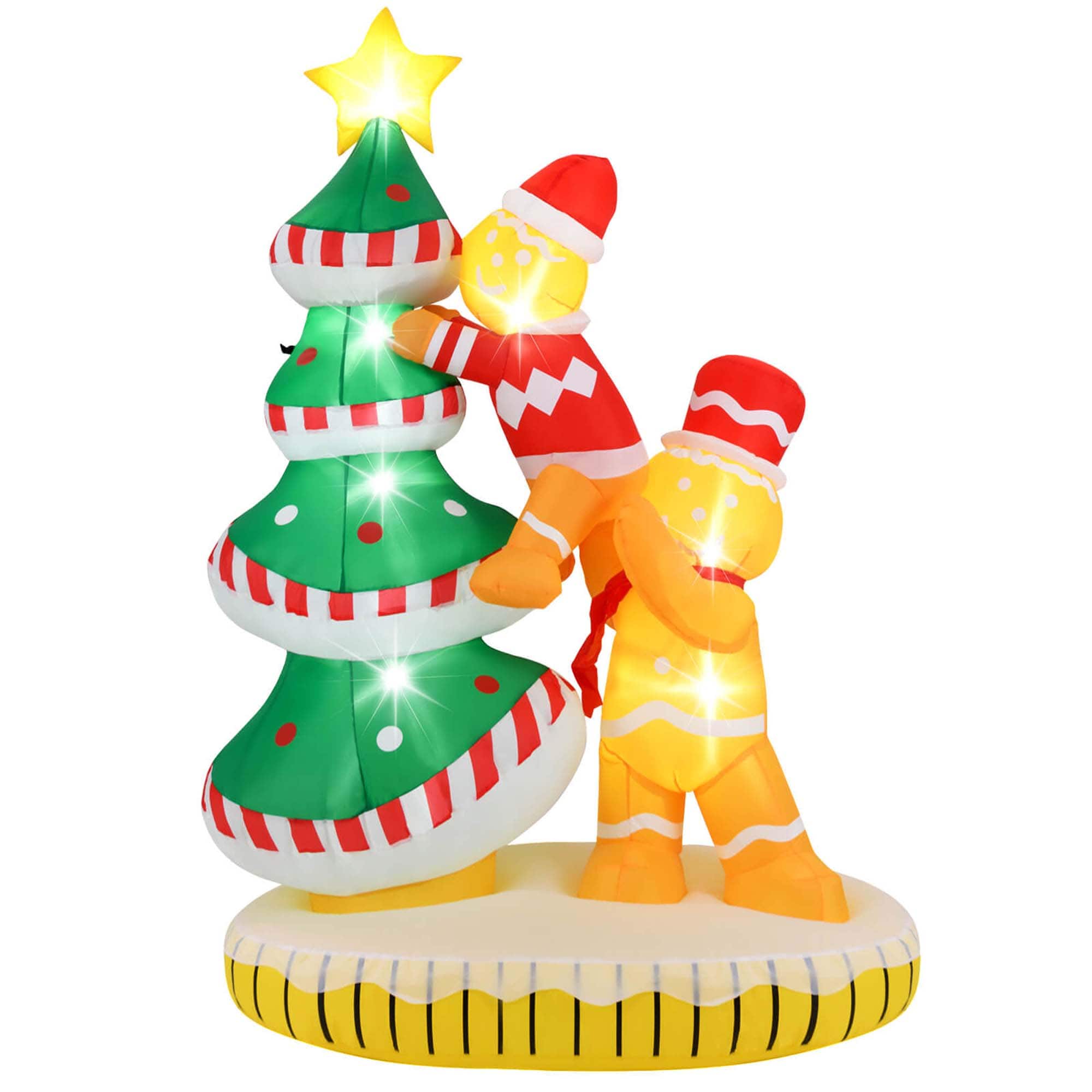 Costway - 7 FT Inflatable Christmas Tree with 7Internal LED Lights & Built-in Fan for Yard - Multicolor